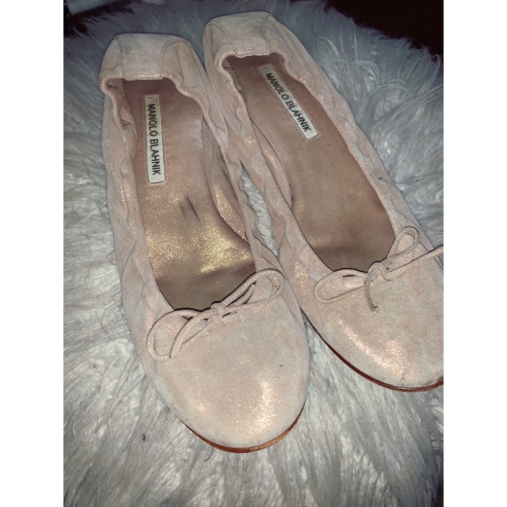 Manolo Blahnik blush ballerina flats